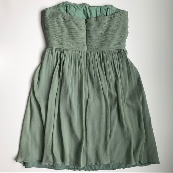 JCrew Silk Chiffon Strapless Dress in Dusty Shale - Picture 4 of 7